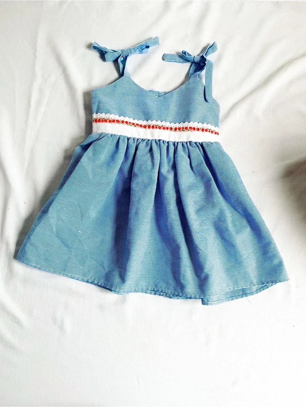 NOA LILY Dress Skirt Seersucker Pinstripe Boutique Tea Party Photos 12 Months